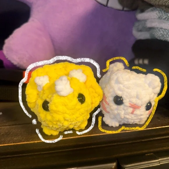 Yellow and White Plush Toy